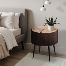 Evelyn Velvet Storage Ottoman
